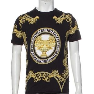 Versace Printed Crew Neck T Shirt